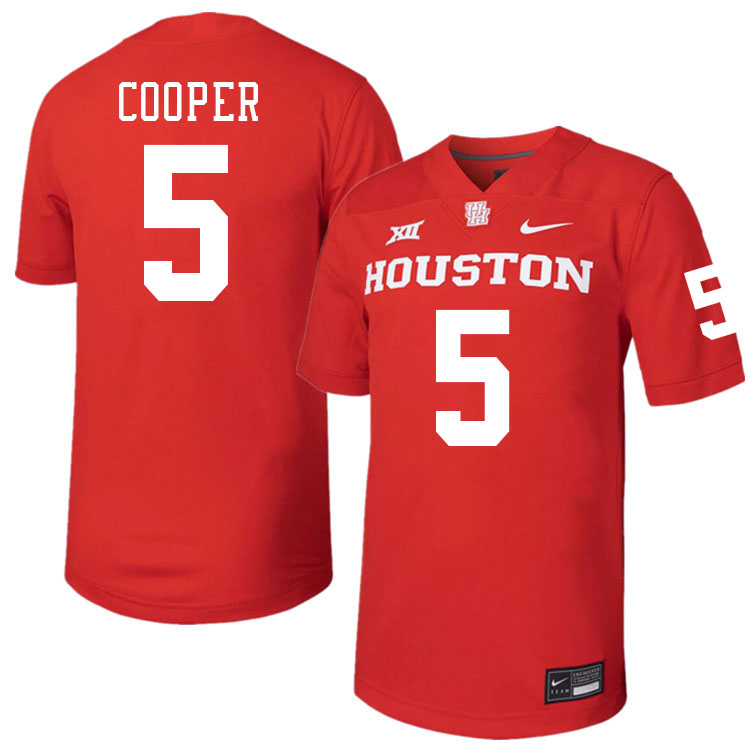 Men #5 Keith Cooper Houston Cougars College Football Jerseys Stitched-Red